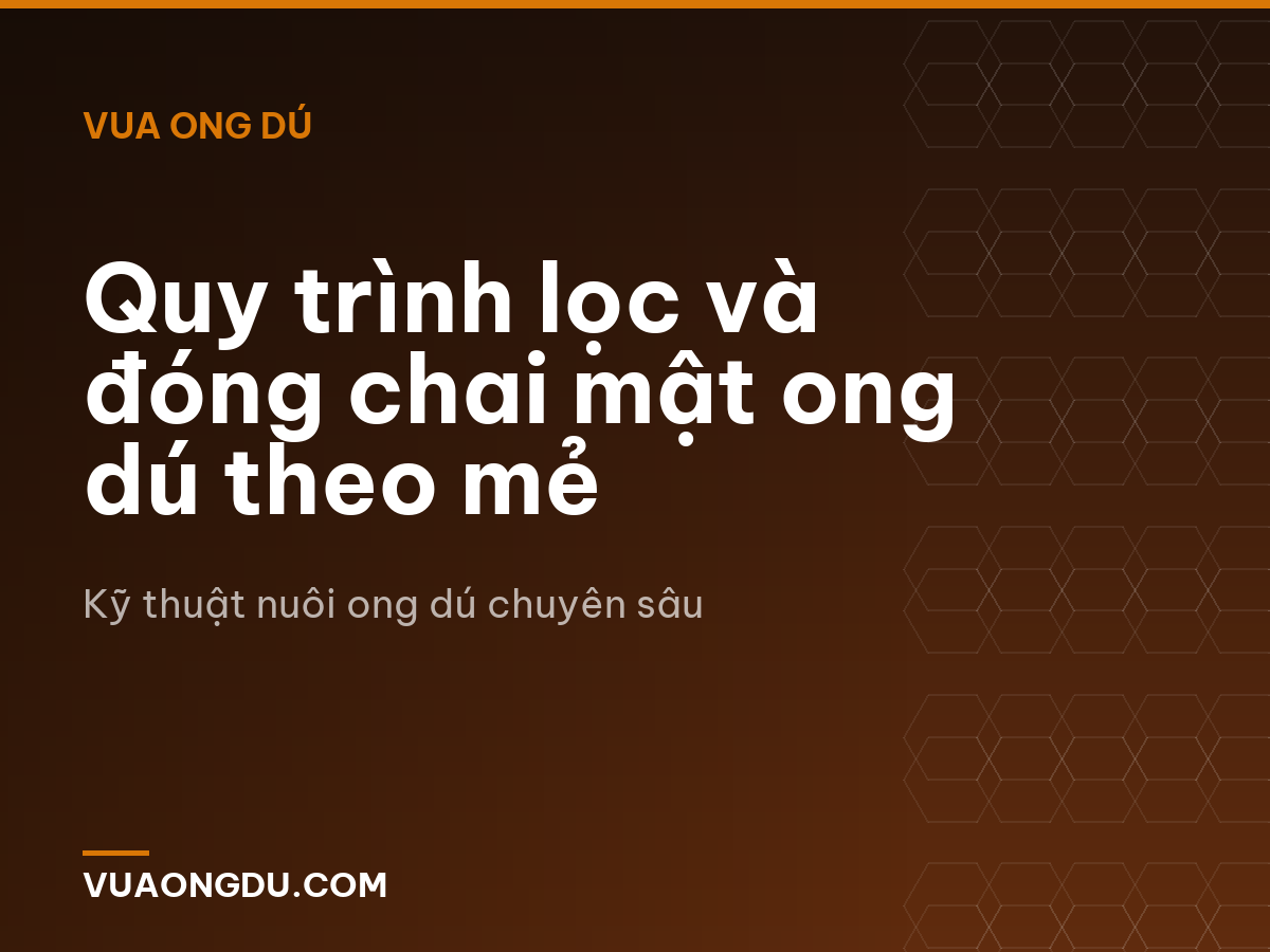 Quy trình lọc và đóng chai mật ong dú theo mẻ