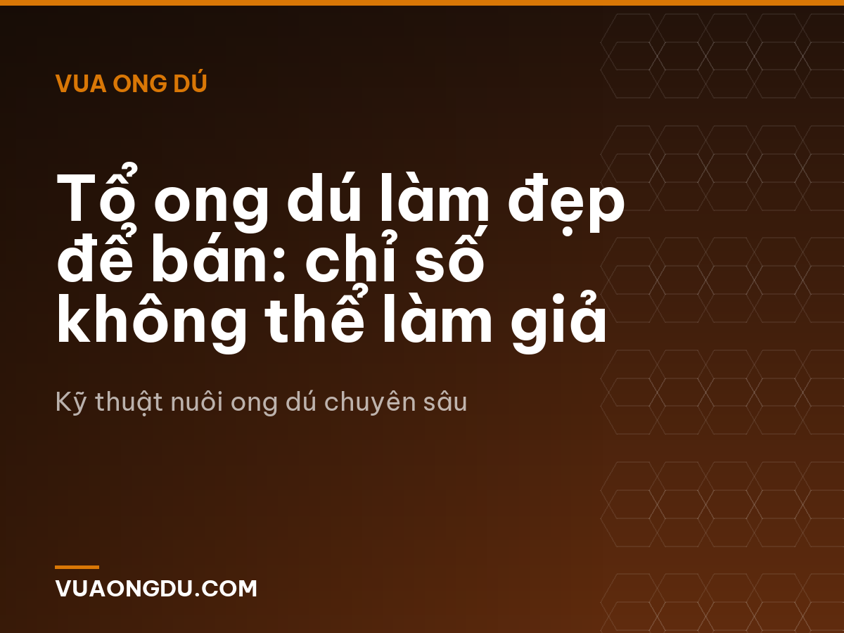 Tổ ong dú làm đẹp để bán: chỉ số không thể làm giả