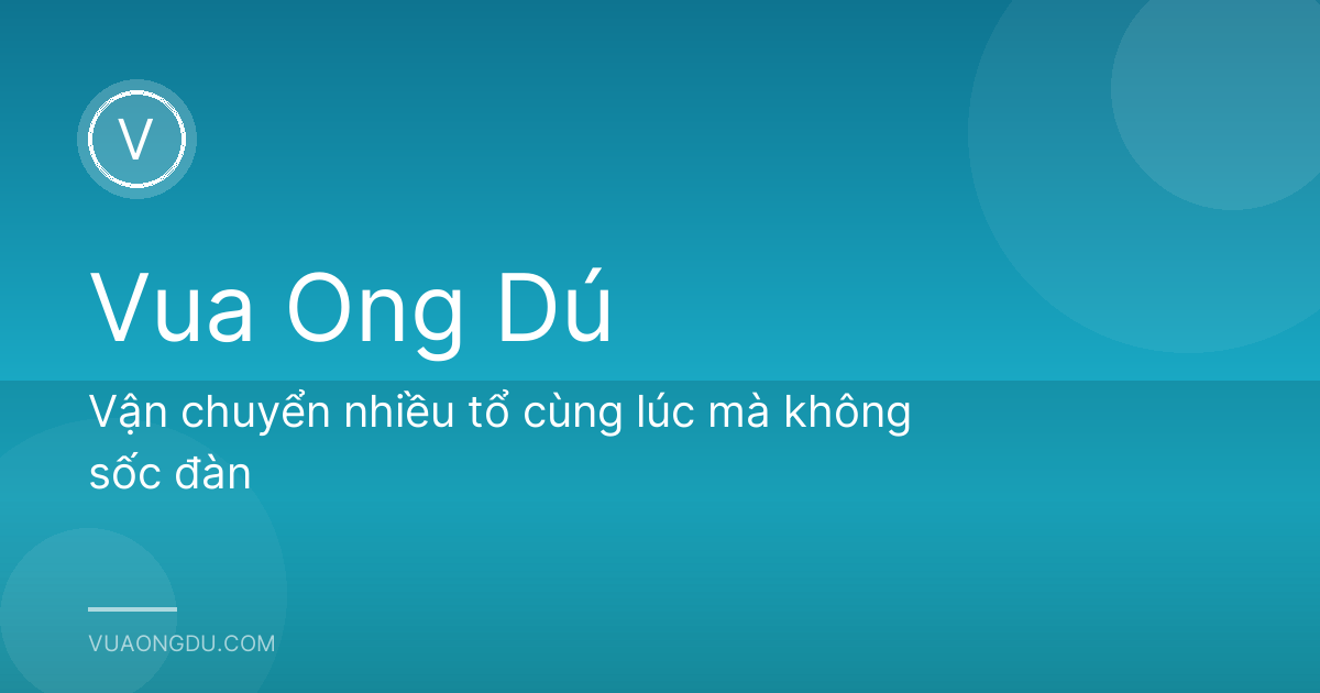 Vận chuyển nhiều tổ cùng lúc mà không sốc đàn